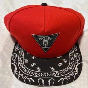 3/$20 Men's Snap Red& Black Bandana print snap back cap